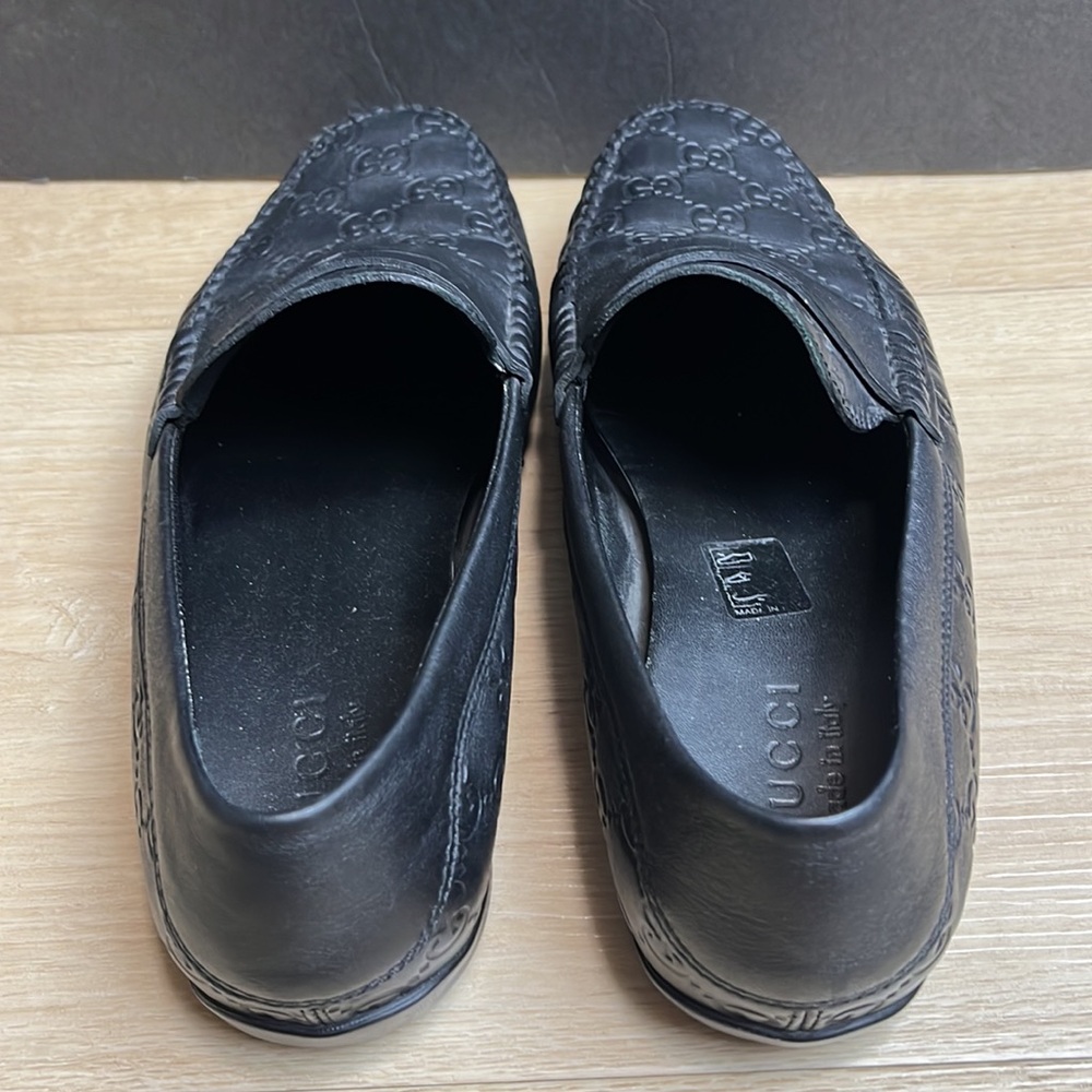 GUCCI Signature Driver Loafers-Guccissima leather, black SIZE 7 1/2 US - Picture 6 of 12